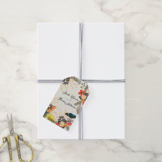 FARBFLORALLBOHO GESCHENKANHÄNGER (Mit Garn)