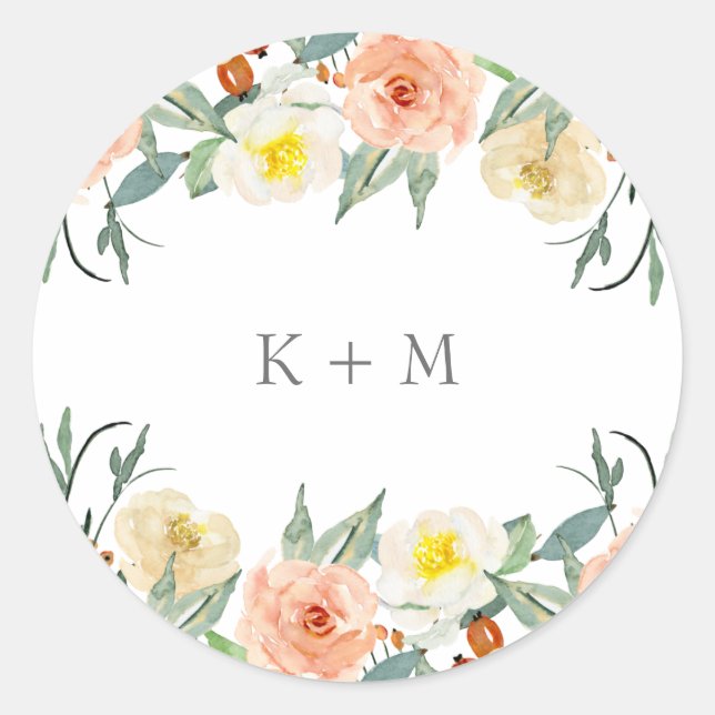 Farbflorenaufkleber/Etikett Runder Aufkleber (Vorderseite)