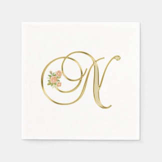 Farbflorenmonogramm Serviette