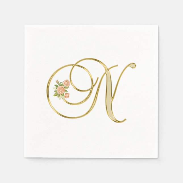 Farbflorenmonogramm Serviette (Vorderseite)