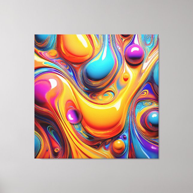 Farbflüssigkeitsblasen Leinwanddruck (Vorderseite)