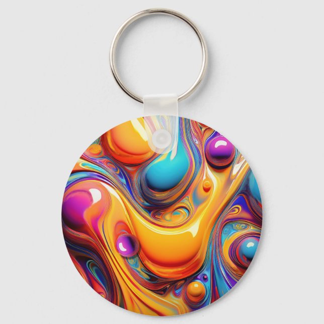 Farbflüssigkeitsblasen Schlüsselanhänger (Vorderseite)