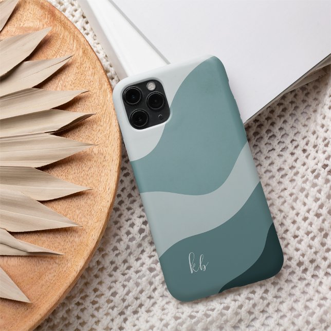 Farbflussmonogramm für Minze und Spruce Boho Case-Mate iPhone Hülle (Von Creator hochgeladen)