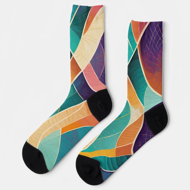 Farbformen mit verschiedenen Texturen Socken (Linkes Detail)