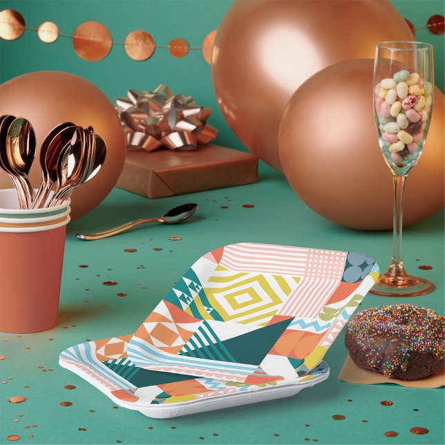 Farbformes Muster Pappteller (Von Creator hochgeladen)