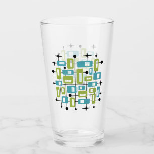 Farbfroher Retro-Mid-Century-Modern-Atomarer-Abstr Glas