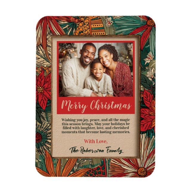 Farbfrohes Afro-Boho Frohe Weihnachten  Magnet (Vertikal)