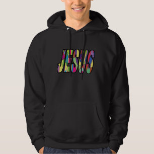 Farbgebettetes Glas Jesus Design Christliche Fait Hoodie