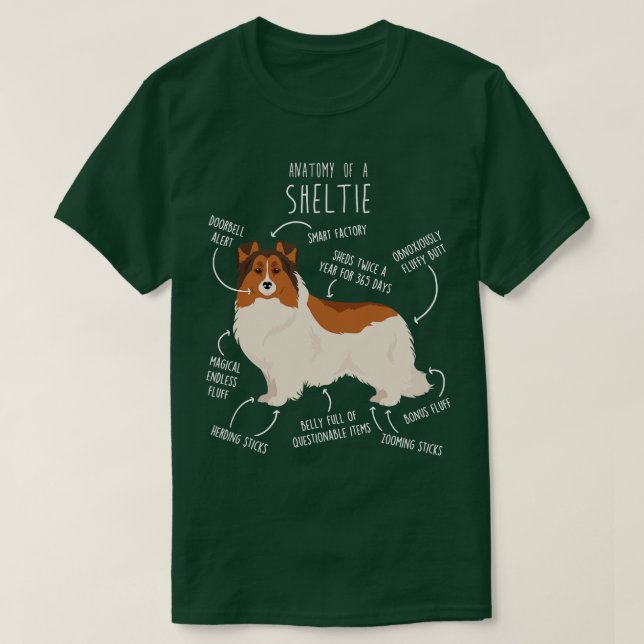 Farbgeblendeter weißer Sheltie Shetland Sheepdog A T-Shirt (Design vorne)