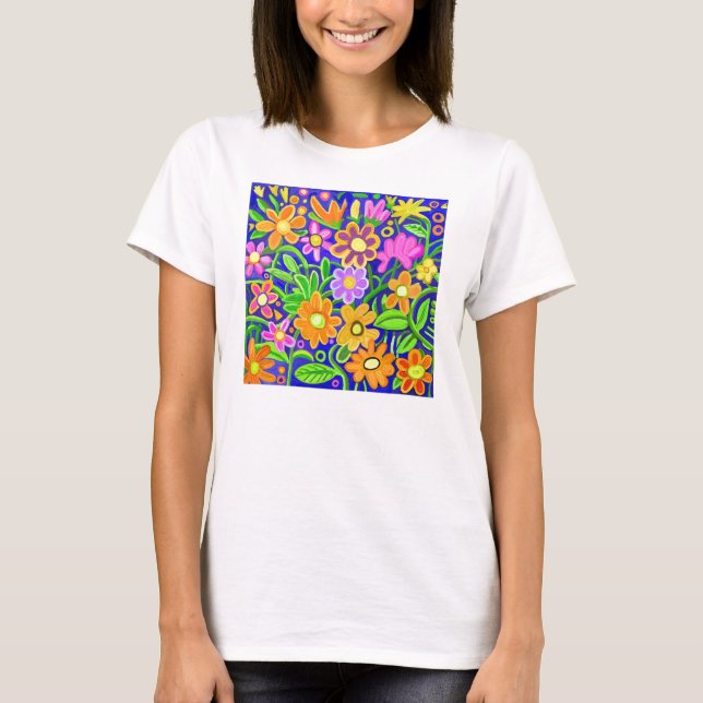Farbgeblümter T-Shirt (Vorderseite)