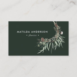 Farbgeblümtes, elegantes Grün Visitenkarte