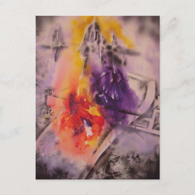 Farbgedanken - Abstrakt durch Gene Foltuz Mini Pri Postkarte (Vorderseite)