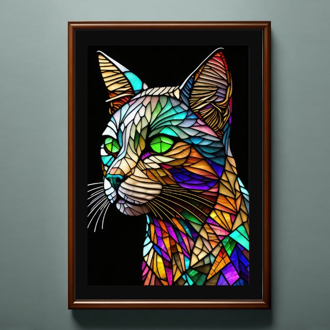Farbgefestigtes Glas Katze 2:3 Poster (Von Creator hochgeladen)