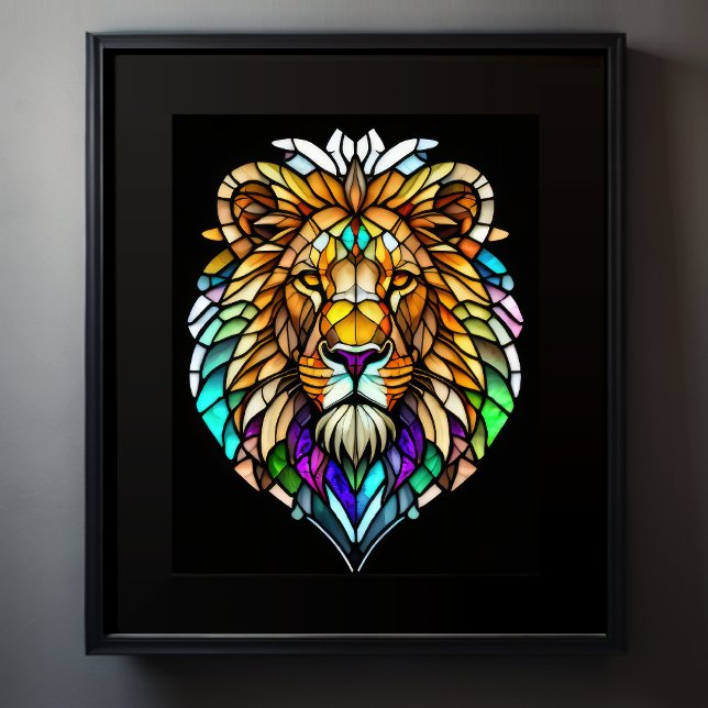 Farbgefestigtes Glas Lion 5:4 Poster (Von Creator hochgeladen)