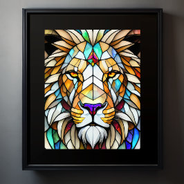 Farbgefestigtes Glas Lion 5:4 Poster