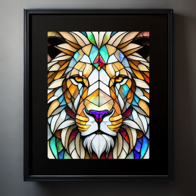 Farbgefestigtes Glas Lion 5:4 Poster (Von Creator hochgeladen)
