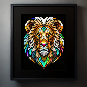 Farbgefestigtes Glas Lion 5:4 Poster