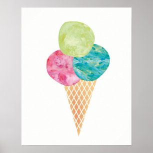 Farbgelatine-Eis-Druckposter Poster