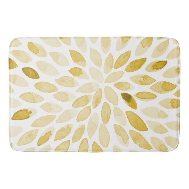 Farbgelbe Pinselstriche Badematte (Vorderseite)