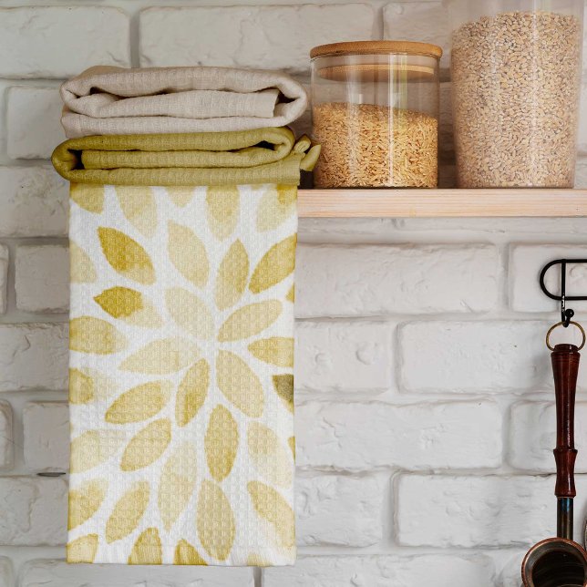 Farbgelbe Pinselstriche Geschirrtuch (Von Creator hochgeladen)