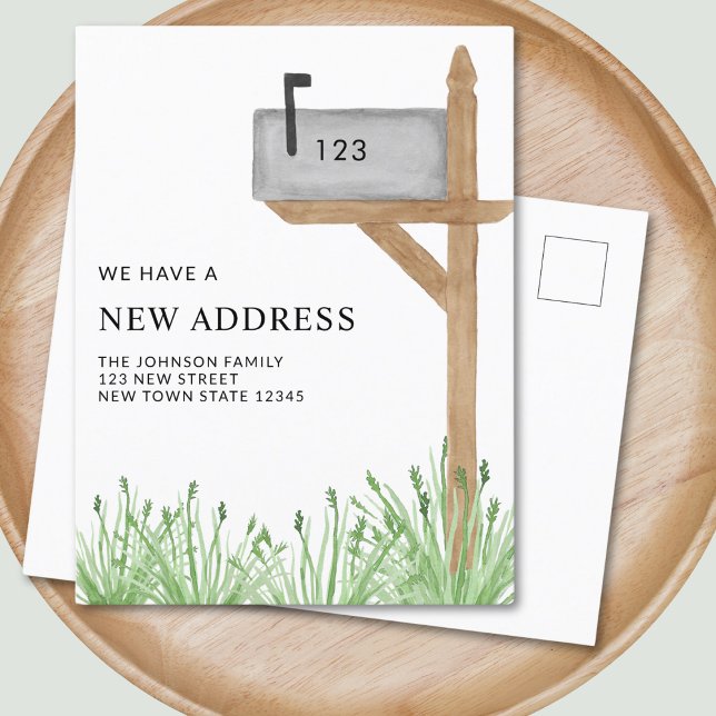 Farbgemalte Mailbox Wasserfarbe Neue Zuhause beweg Ankündigungspostkarte (Von Creator hochgeladen)
