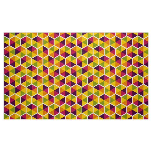 Farbgeometrisches Wabenmuster 01 Stoff (Fat Quarter (45,7 x 55,9 cm))