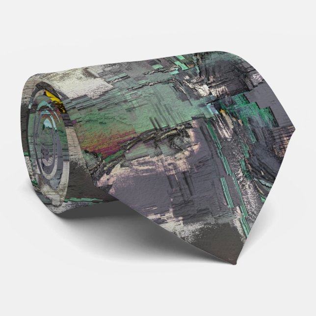 Farbgestein, minzgrün bis grau dominieren krawatte (Gerollt)