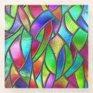 Farbglas Muster 3D Textur Glasuntersetzer
