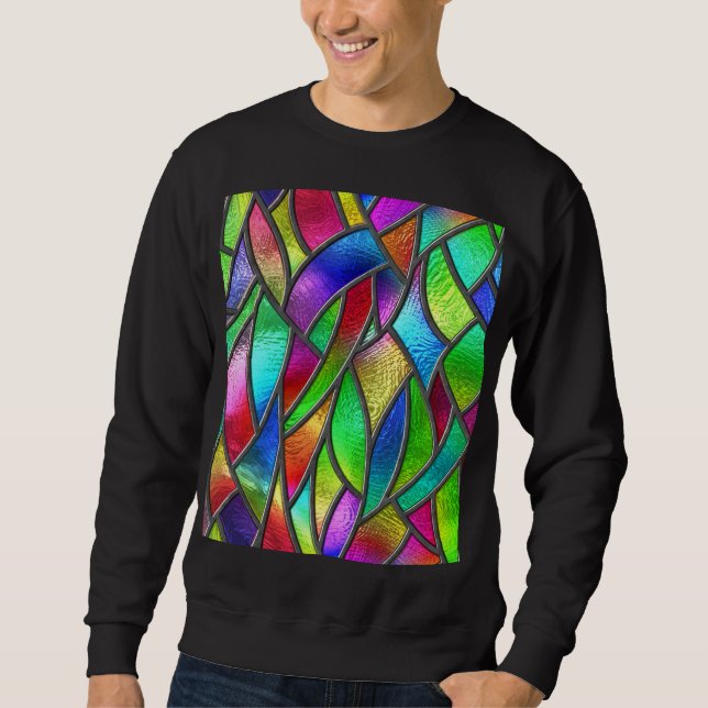 Farbglas Muster 3D Textur Sweatshirt (Vorderseite)