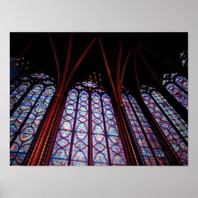 Farbglas Sainte-Chapelle im Pariser Foto Poster (Vorne)