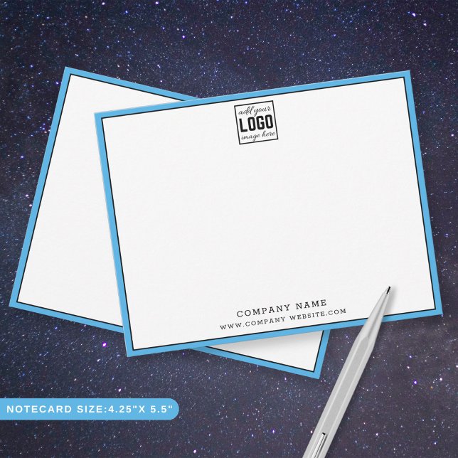 Farbgrenzwerte für benutzerdefinierte Firmenlogos Mitteilungskarte (Custom Business Logo Editable Brand Color Border Note Card)