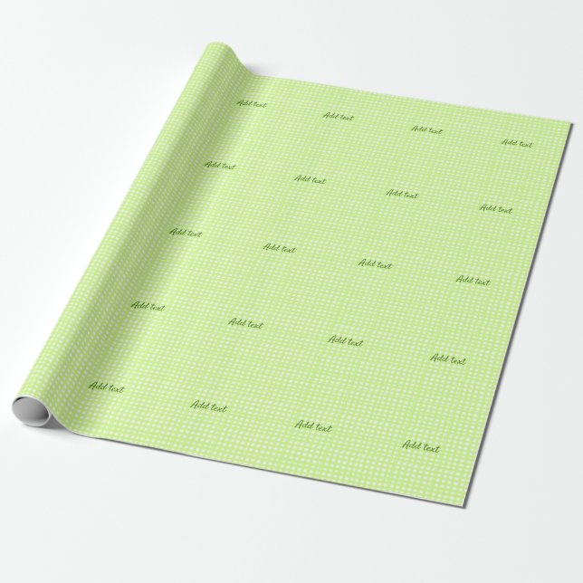 Farbgrün karierter Ginham personalisierter Zusatz Geschenkpapier (Ungerollt)