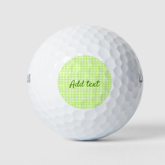 Farbgrün karierter Ginham personalisierter Zusatz Golfball (Vorderseite)