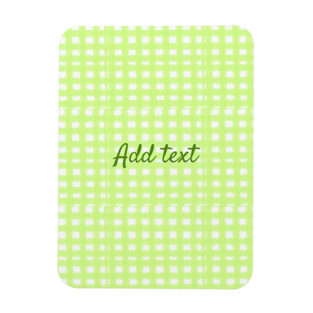 Farbgrün karierter Ginham personalisierter Zusatz Magnet (Vertikal)