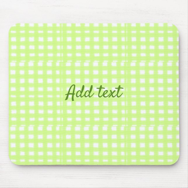 Farbgrün karierter Ginham personalisierter Zusatz Mousepad (Vorne)