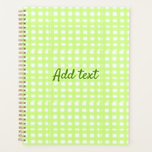 Farbgrün karierter Ginham personalisierter Zusatz Planer