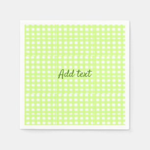 Farbgrün karierter Ginham personalisierter Zusatz Serviette