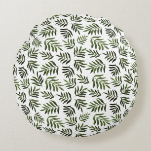 Farbgrüne Äste Rundes Kissen
