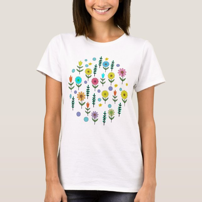 FARBHAFTE BLUME T-SHIRTS (Vorderseite)