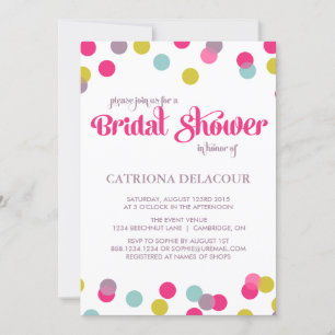 FARBHAFTE CONFETTI-DOTS   BRIDAL SHOWER EINLADUNG