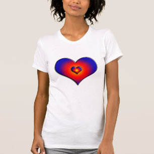 FARBHAFTE HERZEN, rot-blau T-Shirt