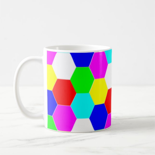 FARBHAFTE HEXAGONS KAFFEETASSE (Links)