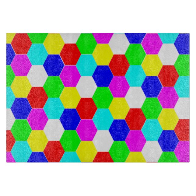 FARBHAFTE HEXAGONS SCHNEIDEBRETT (Vorderseite)