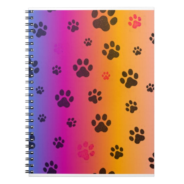 FARBHAFTE HUNDZEICHEN DRUCKEN SPIRALEN NOTEBOOK. NOTIZBLOCK (Vorderseite)