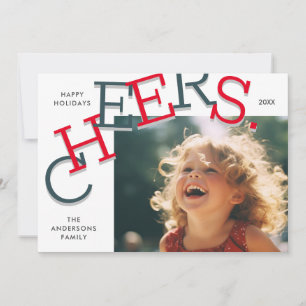 FARBHAFTE KLEINE! Einfache Feiertage Foto Weihnach Feiertagskarte