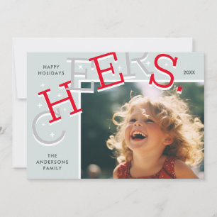 FARBHAFTE KLEINE! Einfache Feiertage Foto Weihnach Feiertagskarte