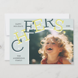 FARBHAFTE KLEINE! Einfache Feiertage Foto Weihnach Feiertagskarte