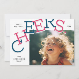 FARBHAFTE KLEINE! Einfache Feiertage Foto Weihnach Feiertagskarte