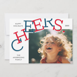 FARBHAFTE KLEINE! Einfache Feiertage Foto Weihnach Feiertagskarte