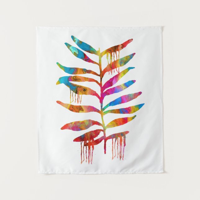 FARBHAFTE RAINBOW ART-BLÄTTER WANDTEPPICH (Vorderseite)